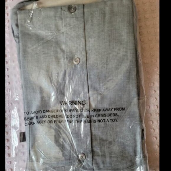 New! - Men's Gray Short-Sleeve Security Guard, etc Button Up Shirt Size 24.5 - Picture 2 of 2